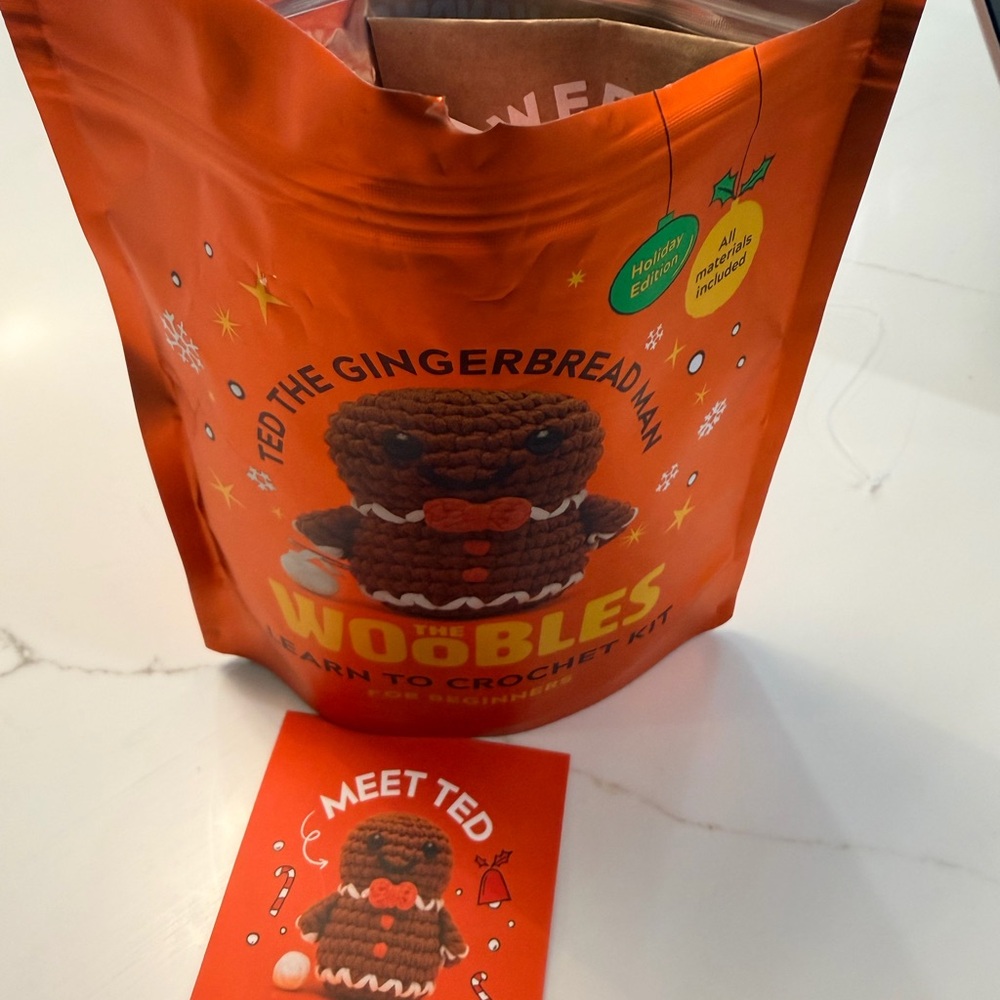 Woobles Gingerbread Man Crochet Kit - Orange